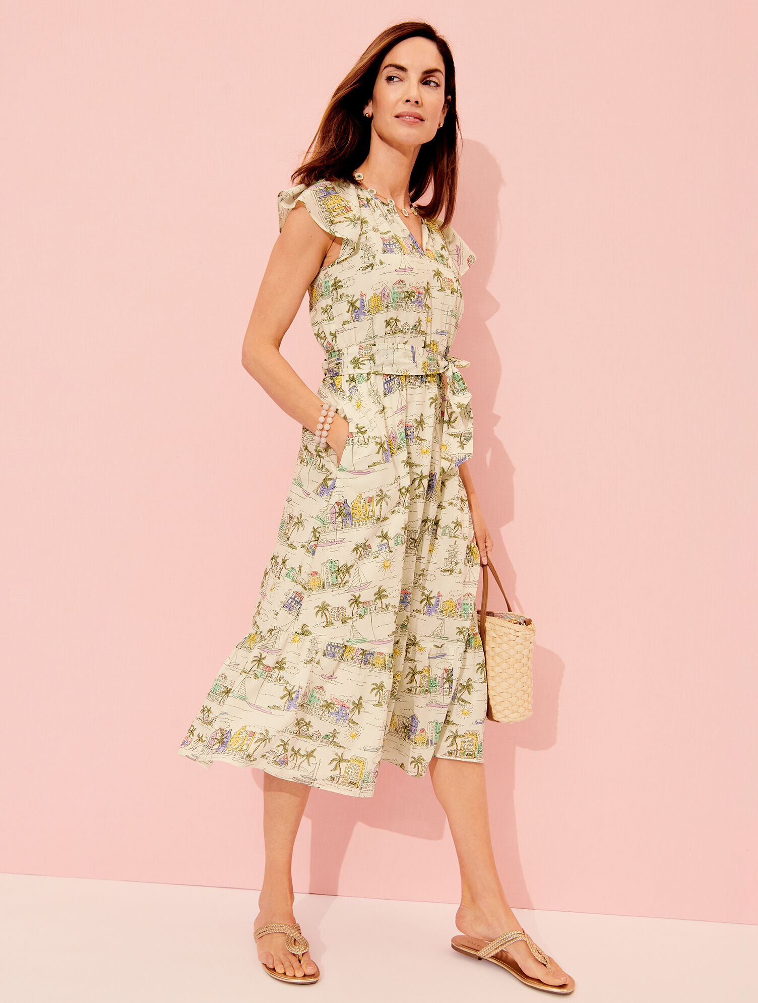 ruffle fit-and-flare dress Strapless Fit and Flare Dress with Rosette Ruffle Skirt