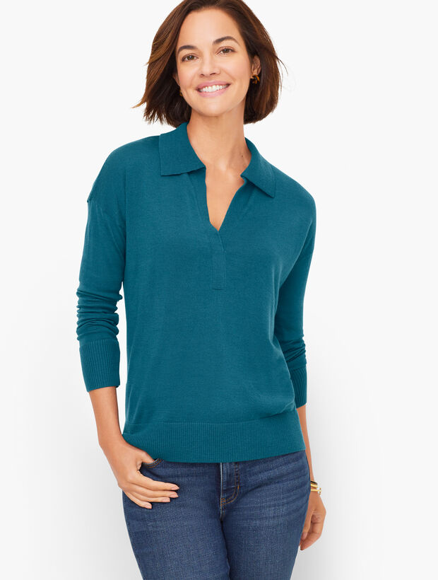 Merino Wool Johnny Collar Pullover
