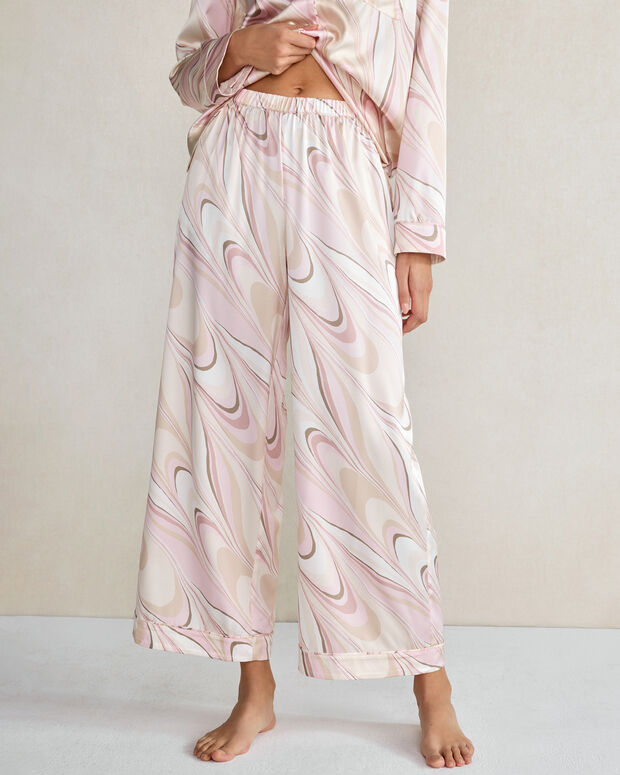 19Momme Washable Silk Wide Leg Women's Sleep Pants with Elastic Waist