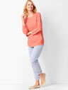 Button-Sleeve Sweater - Marled