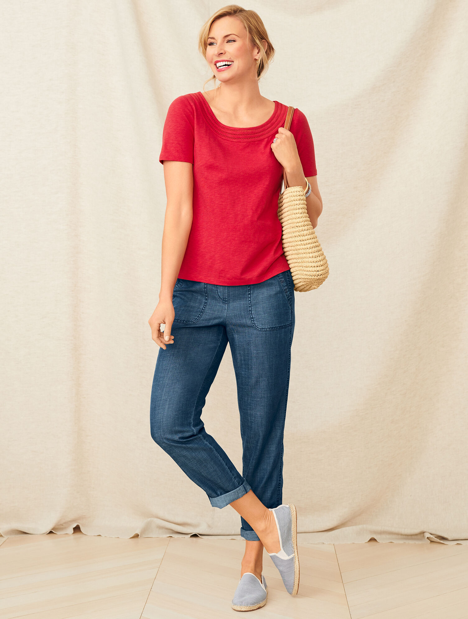 Lattice-Trim Tee