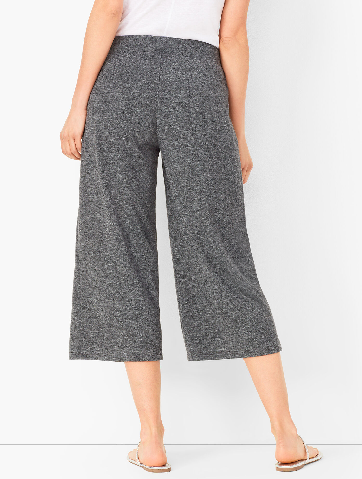 Heathered Terry Wide-Leg Crops