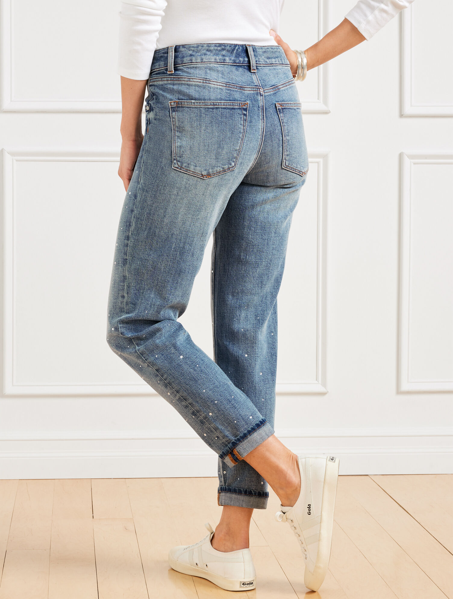 Embellished Everyday Relaxed Jeans - Daytona Wash