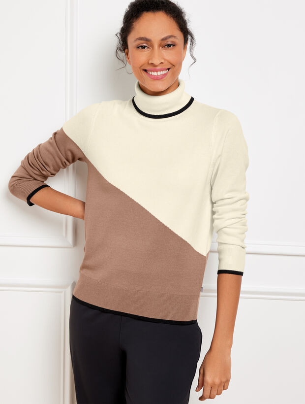 Turtleneck Sweater - Colorblock