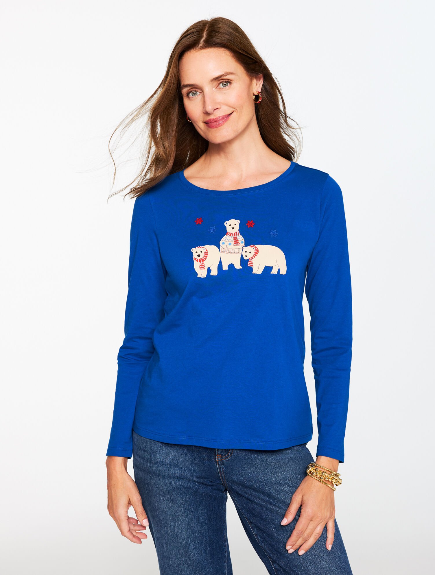 Long Sleeve Crewneck Tee - Polar Bears