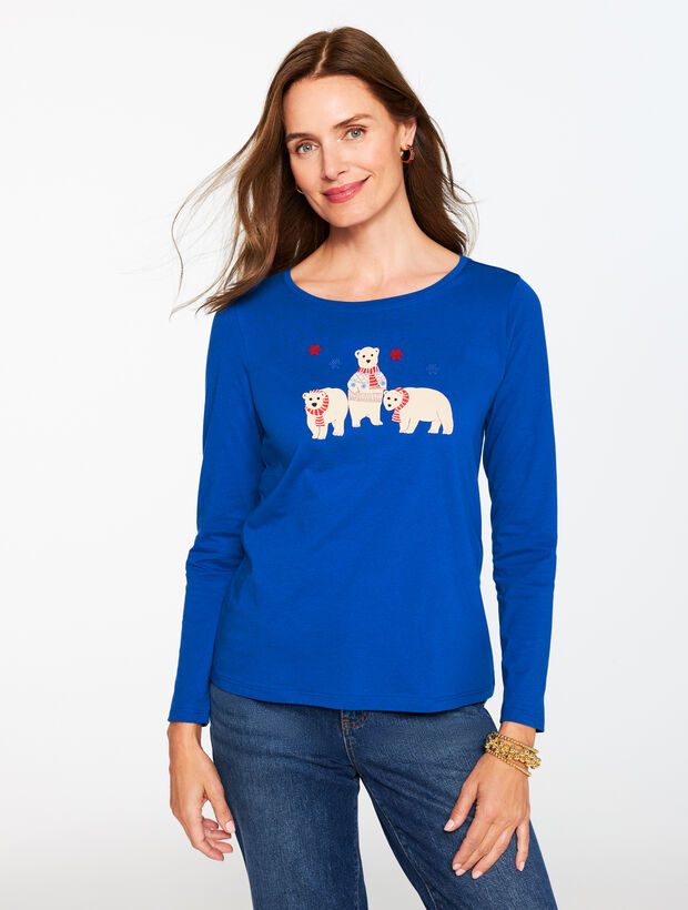 Long Sleeve Crewneck Tee - Polar Bears