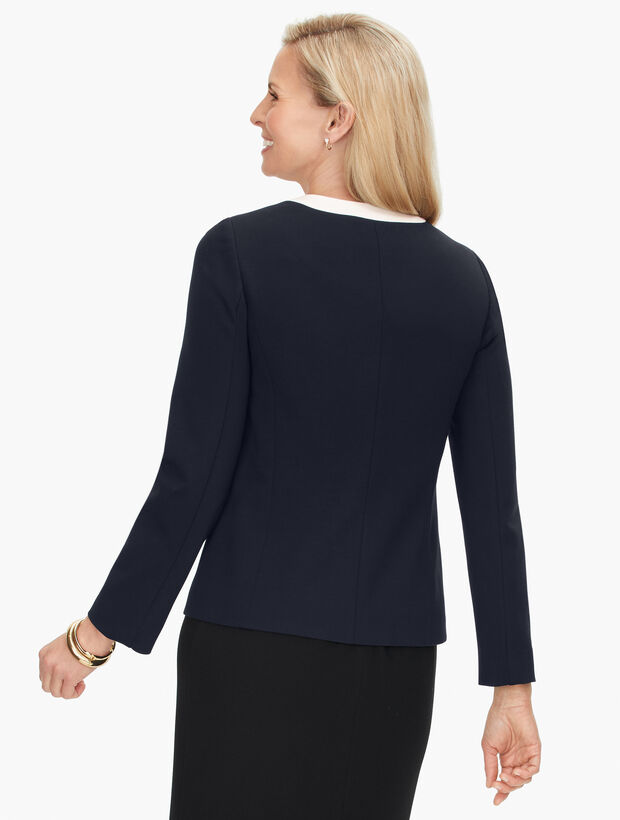Italian Luxe Knit Tipped Jacket | Talbots