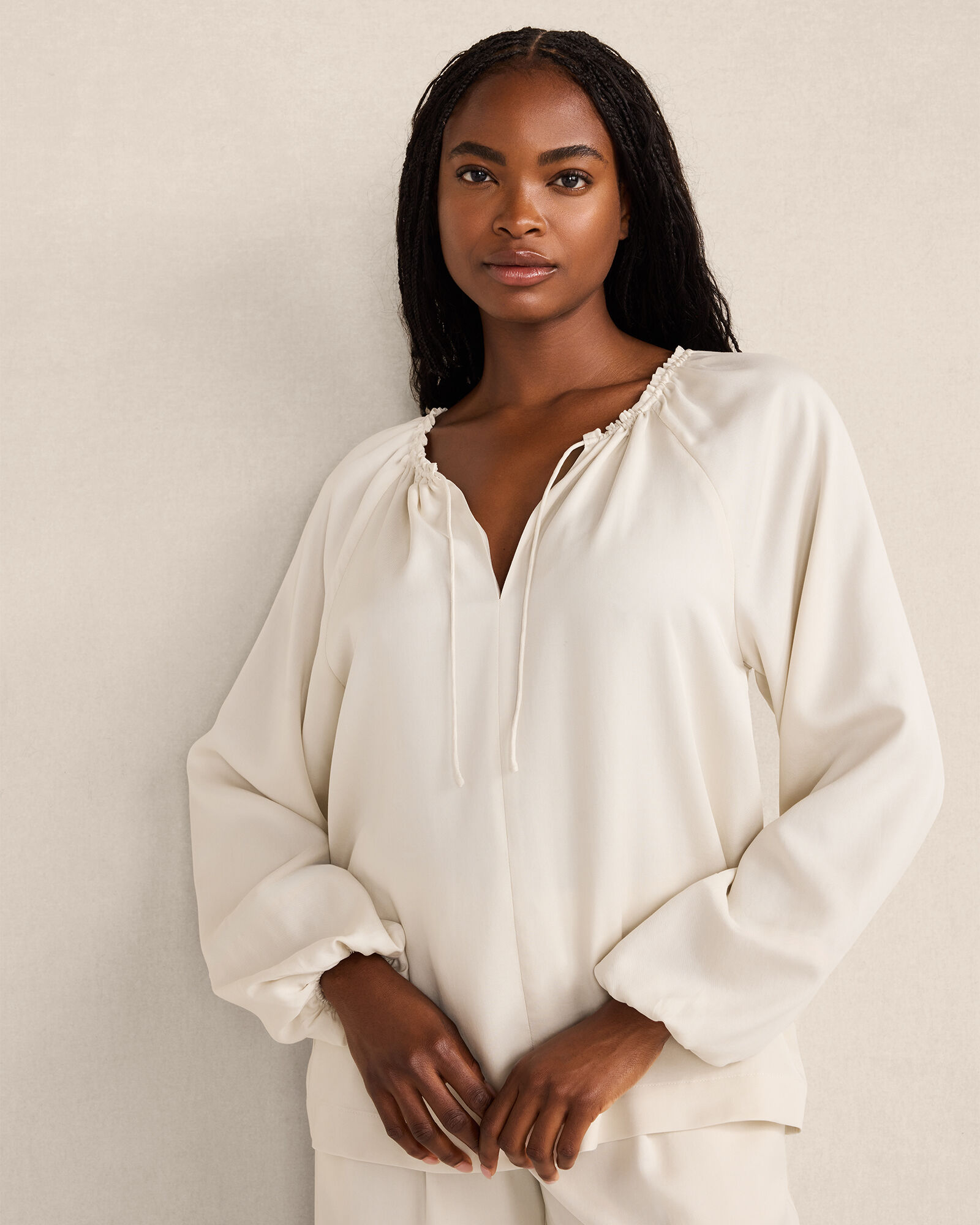 Washed Split Neck Top - image 1
