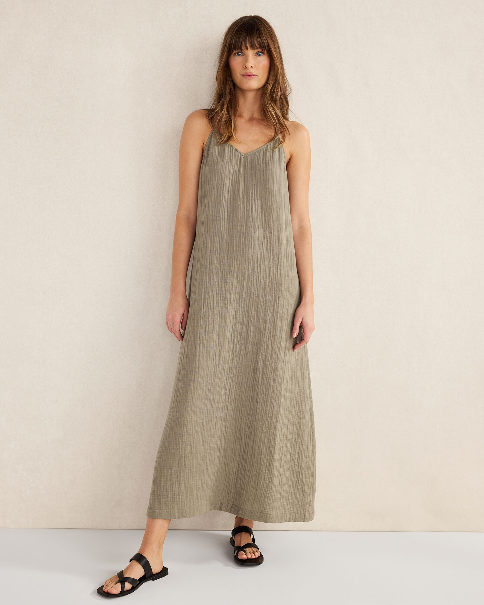 chinese dress ladies Ella Dress in Cotton Gauze – EMME main image 0