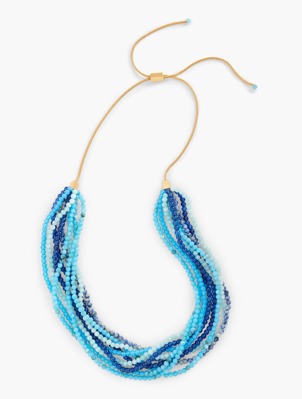 Tonal Beads Pull-Tie Necklace
