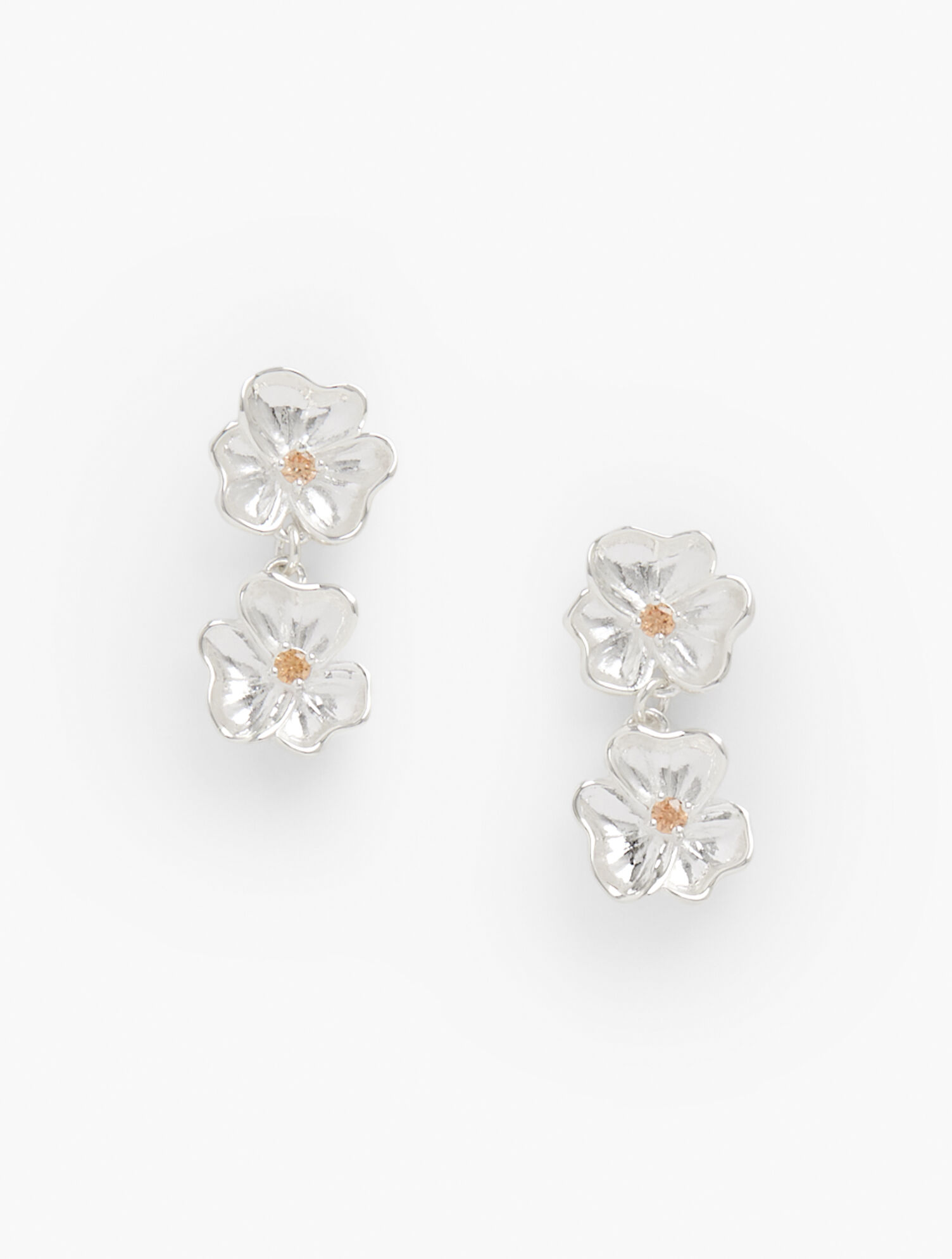 Sterling Silver Floral Drop Earrings | Talbots