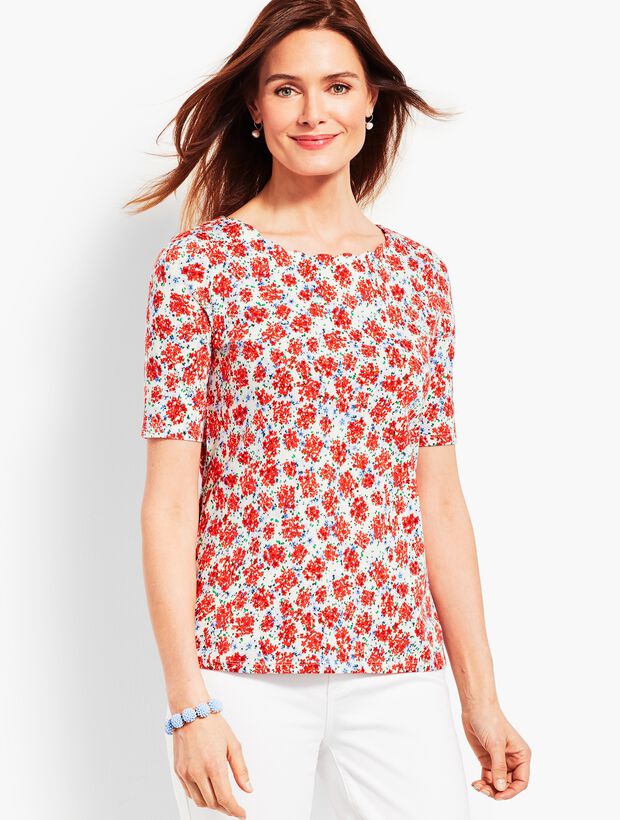 Scalloped-Edge Tee - Ditzy Clusters