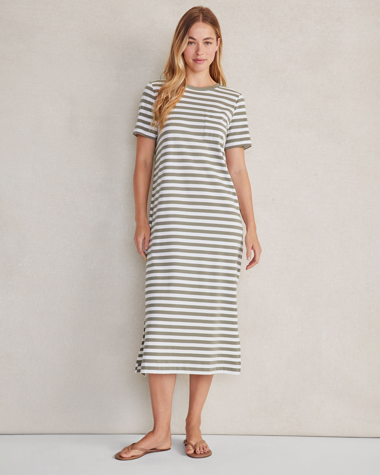 Organic Cotton Interlock Striped T-Shirt Dress