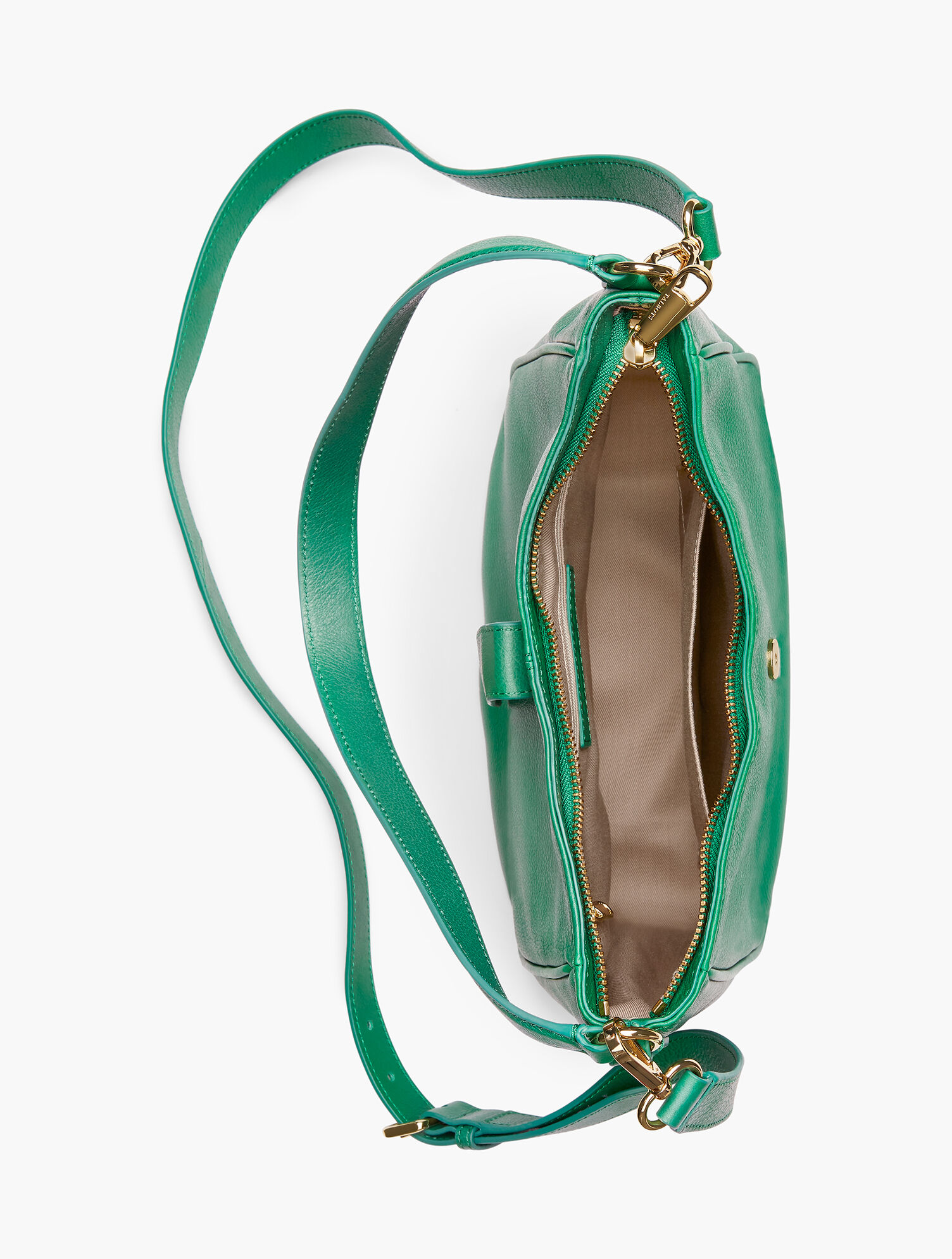 Soft Pebbled Leather Crossbody Hobo Bag
