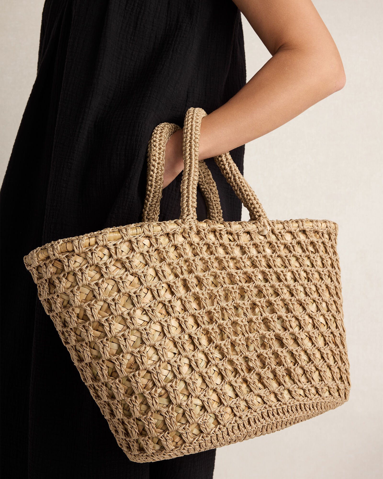 Woven Rope and Straw Tote