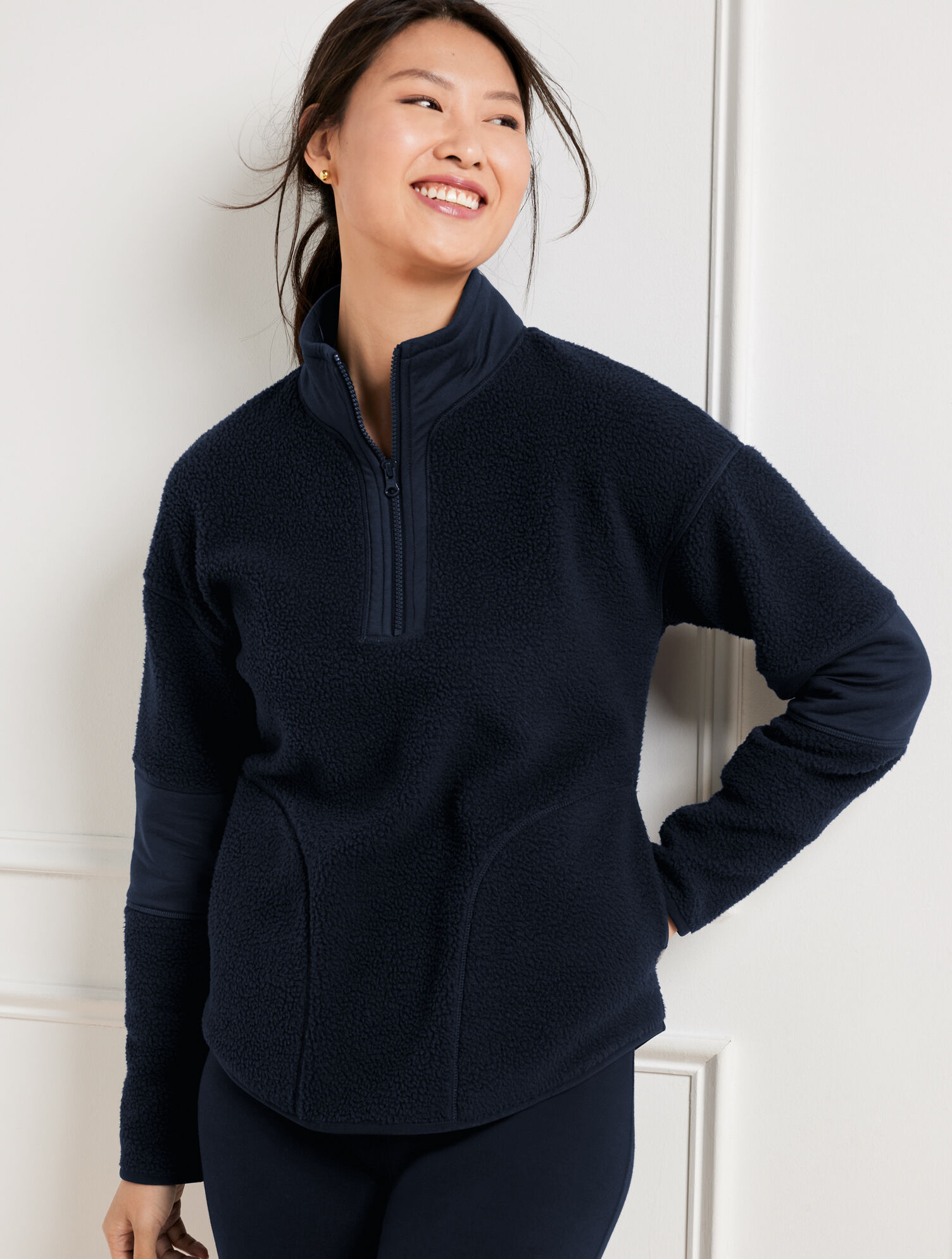 Cozy Sherpa HalfZip Pullover Talbots