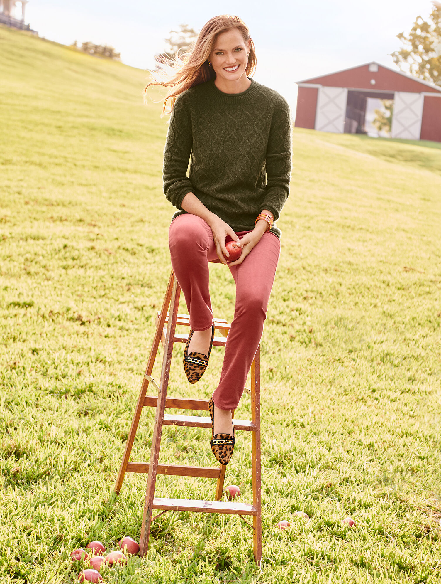 Cableknit Roll Neck Sweater