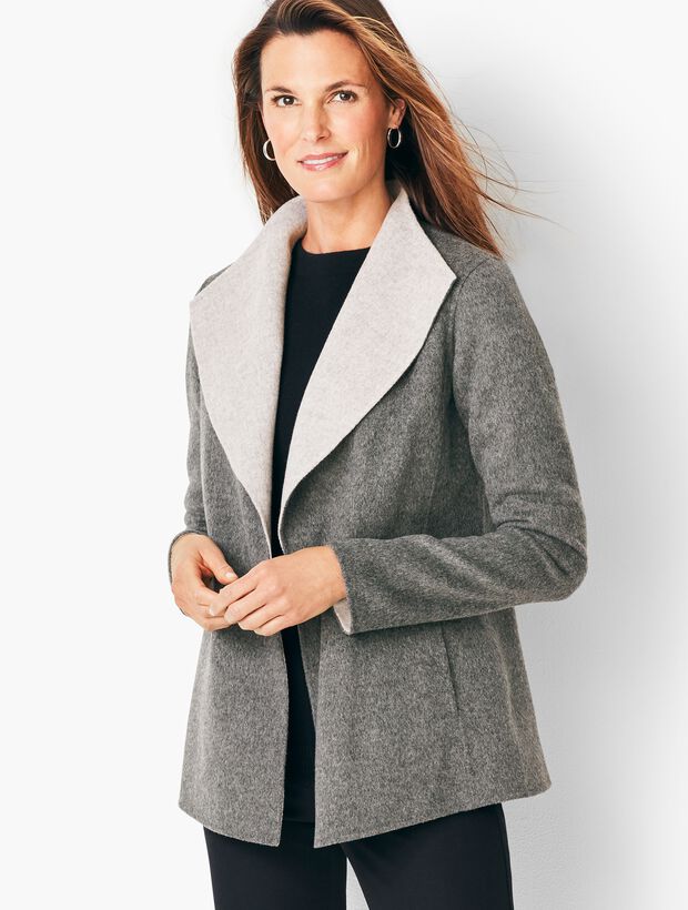 Open-Front Wool Jacket - Two-Tone