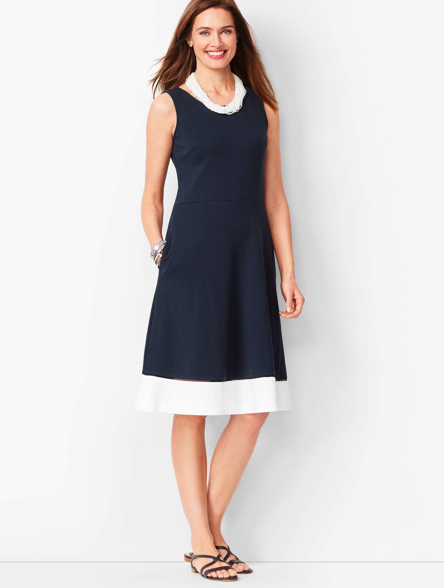 Edie Fit & Flare Dress - Colorblock | Talbots