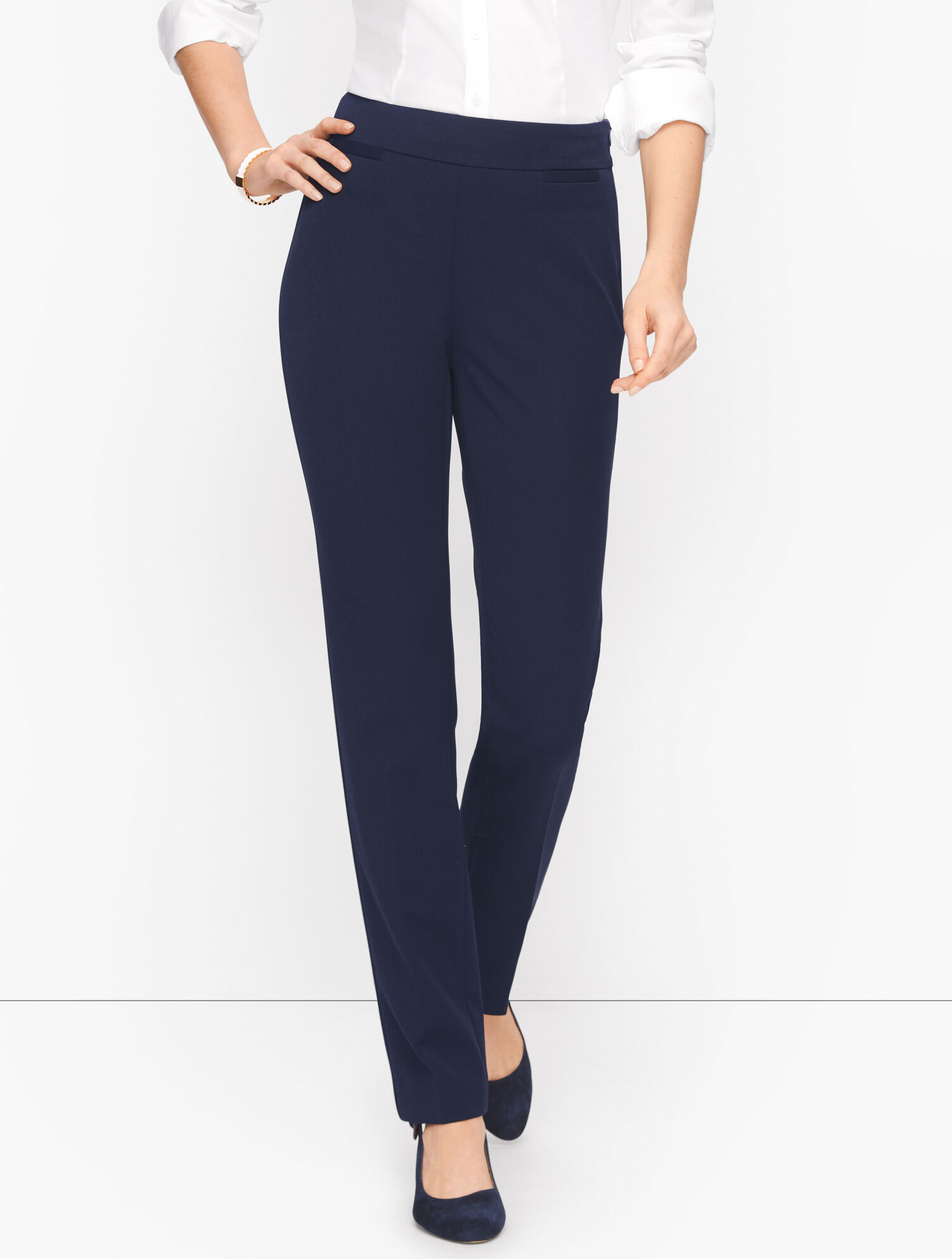 Refined Bi-Stretch Straight Leg Pants - Curvy Fit
