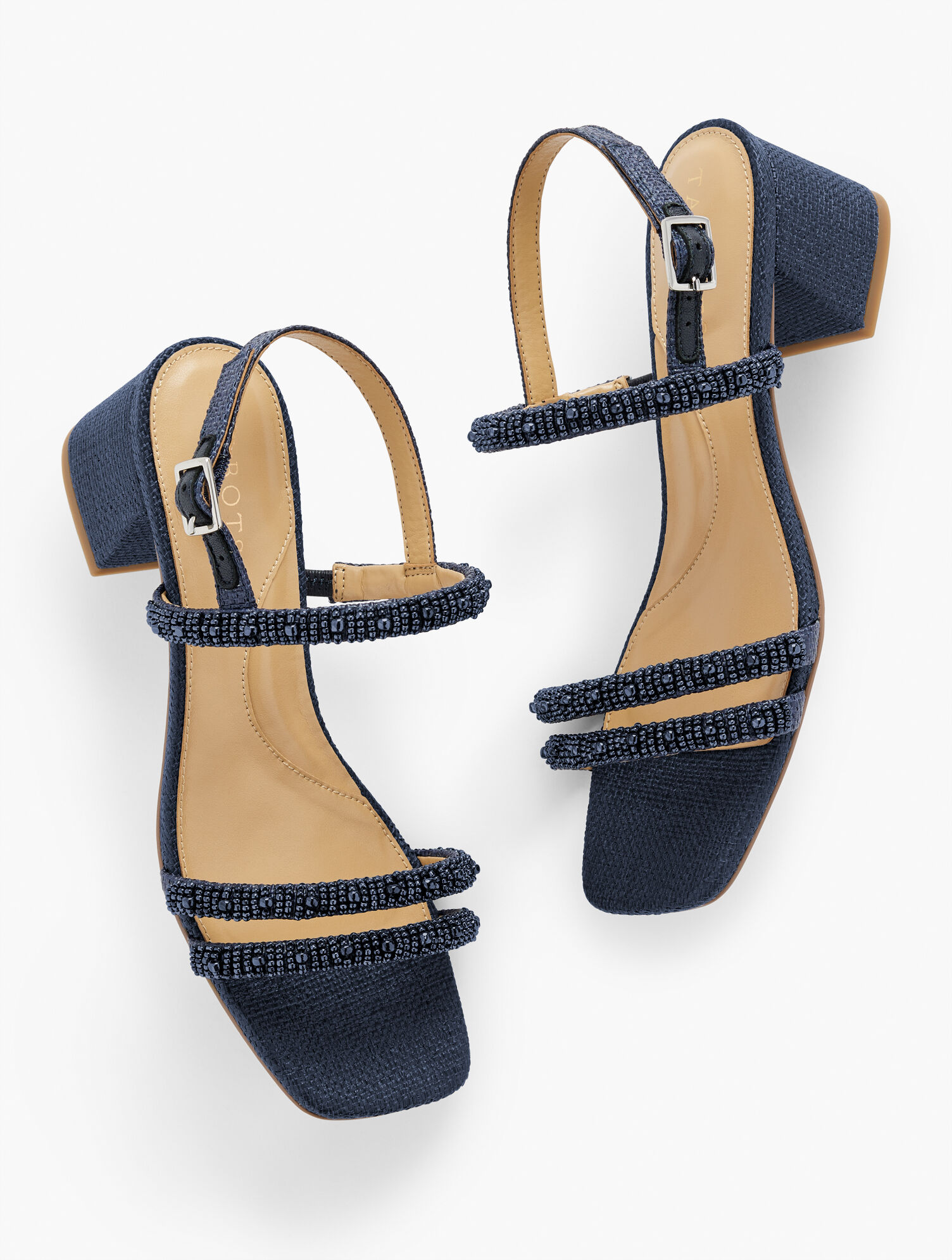 Maya Beaded Block Heel Sandals