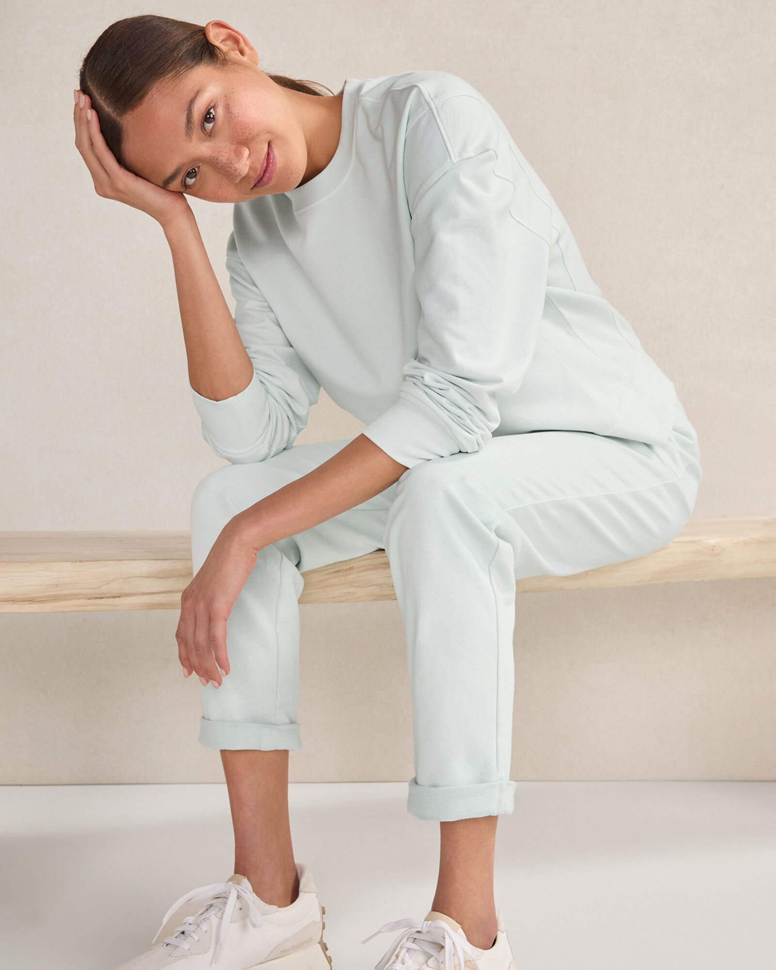Garment-Dyed Organic Cotton Terry Crewneck