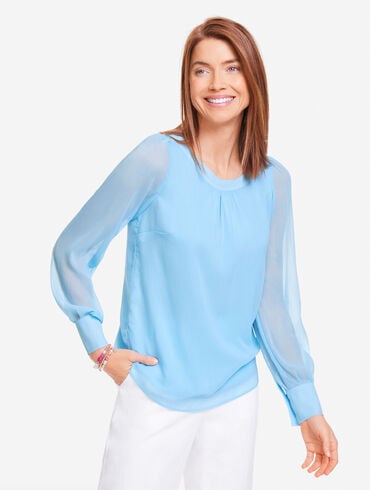 Tie-Back Crinkle Top