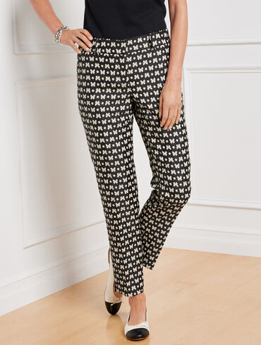 Talbots Hampshire Ankle Pants - Jacquard Butterfly