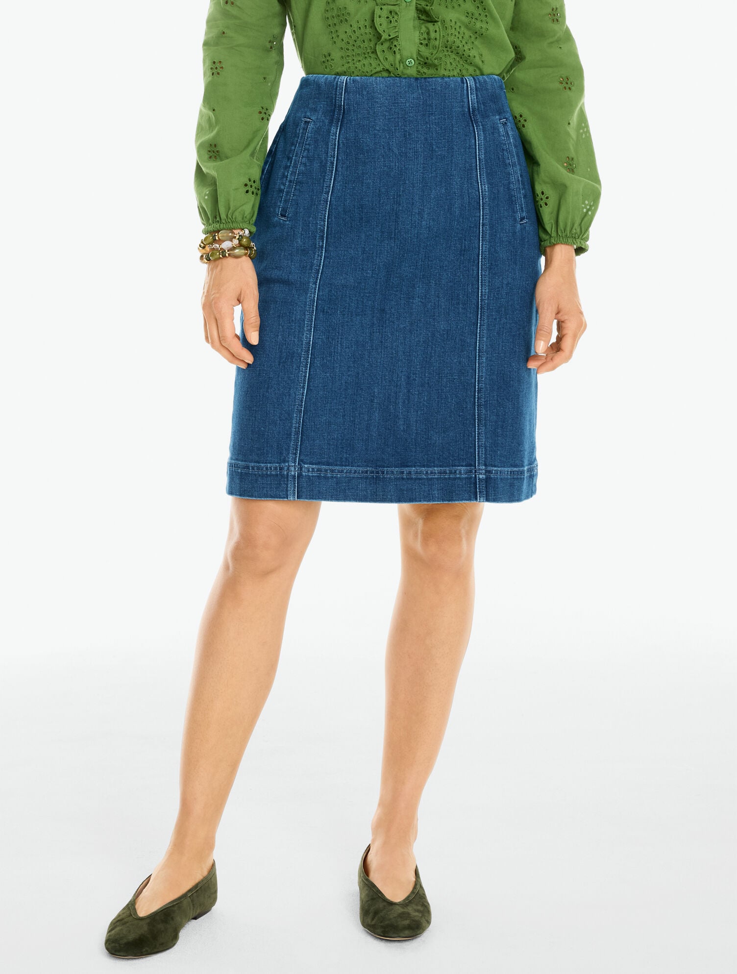 Denim A-Line Skirt - Mendocino Wash