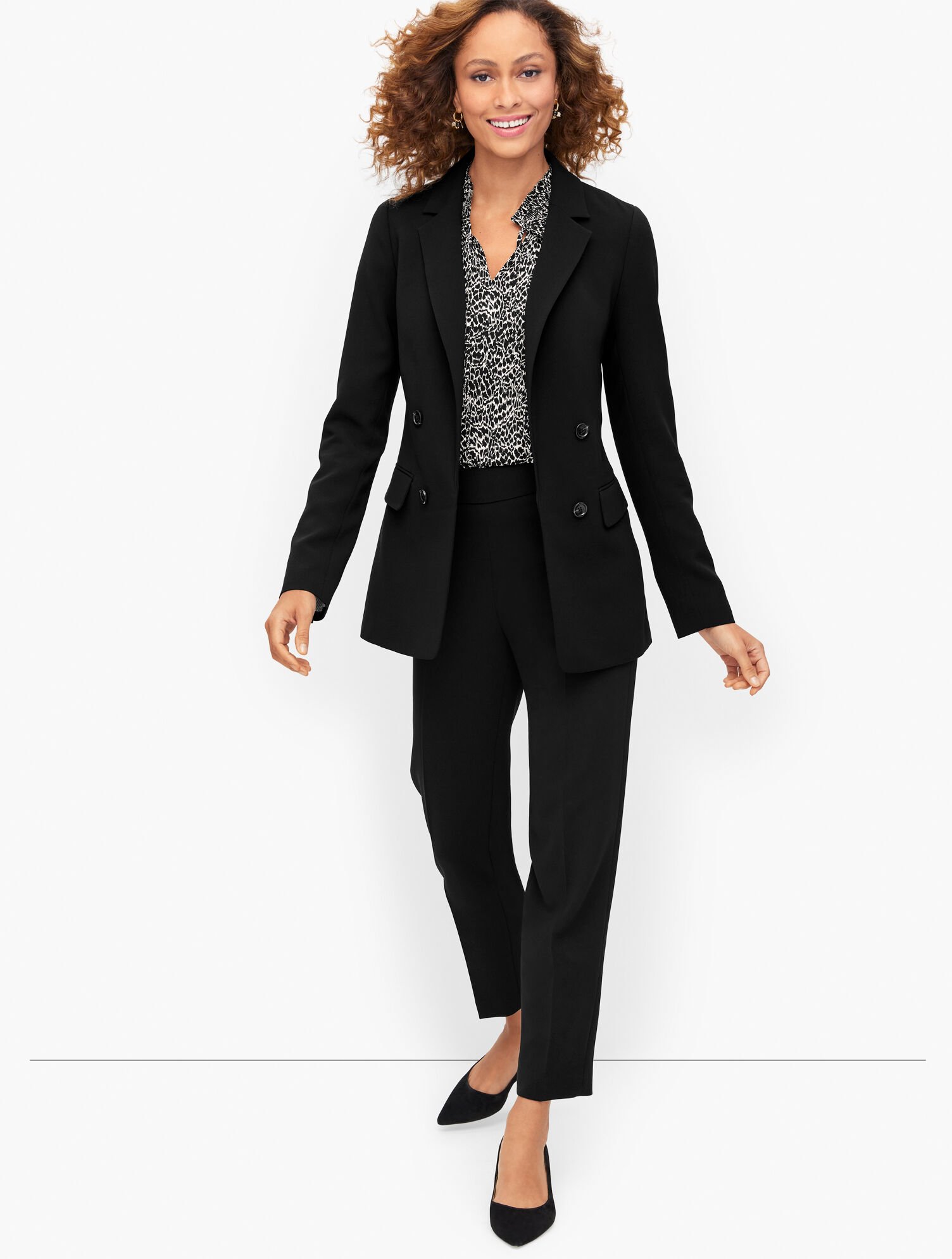 Easy Travel Double Breasted Blazer | Talbots