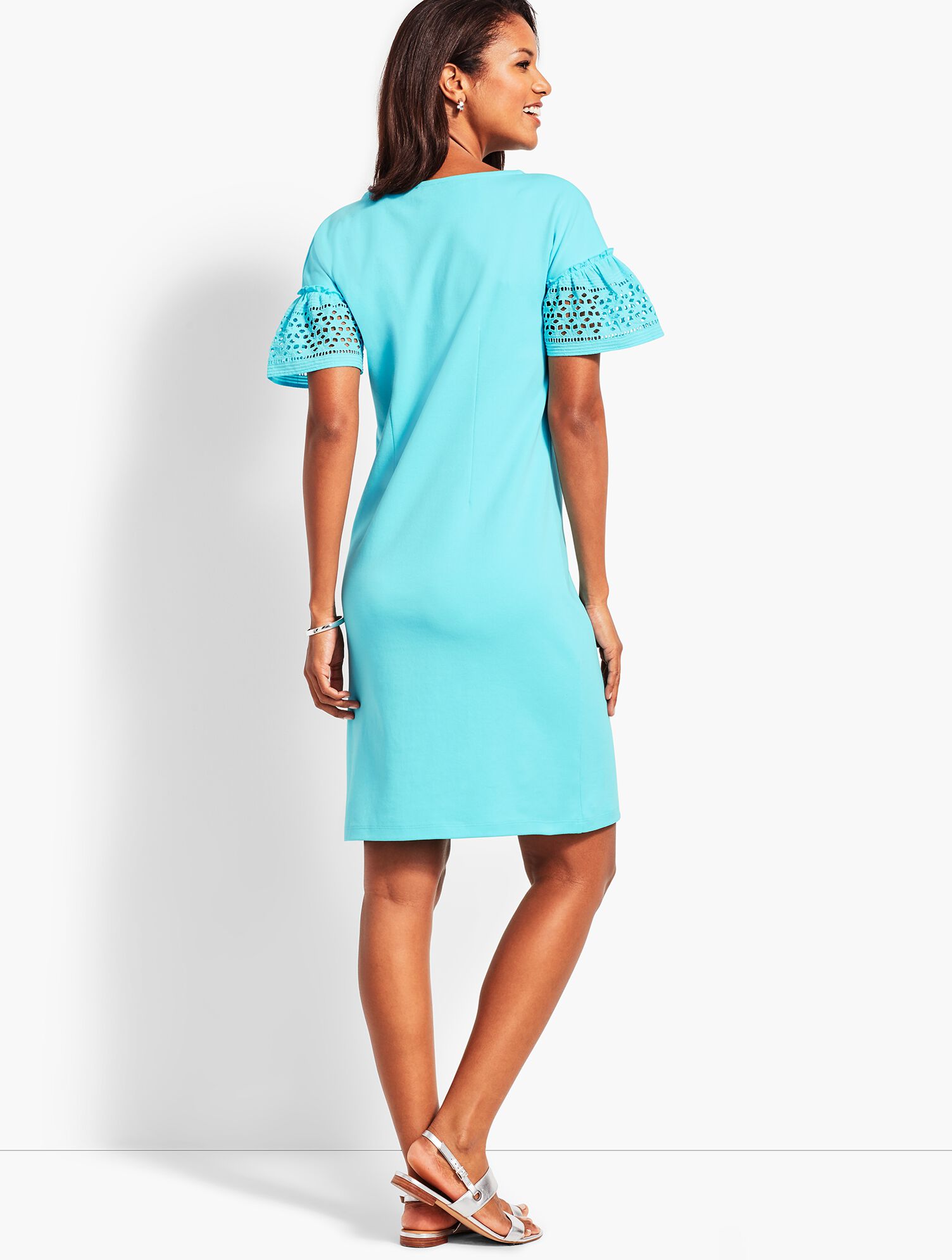 Eyelet Interlock Shift Dress