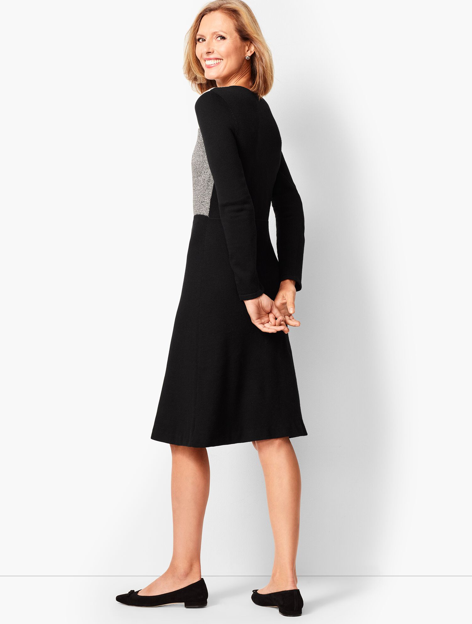 Colorblock Marled Sweater Shift Dress