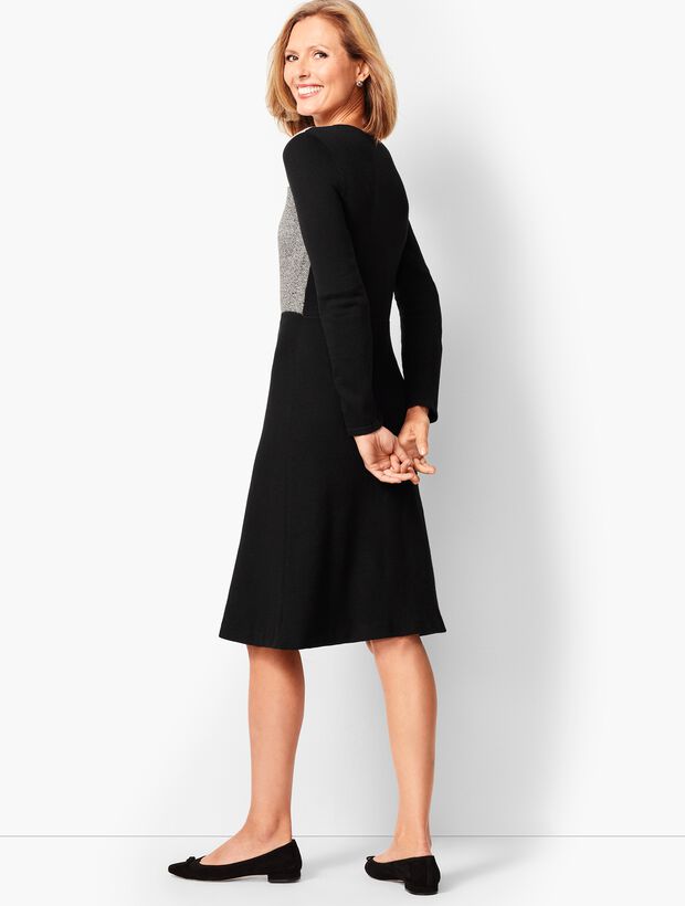 Colorblock Marled Sweater Shift Dress