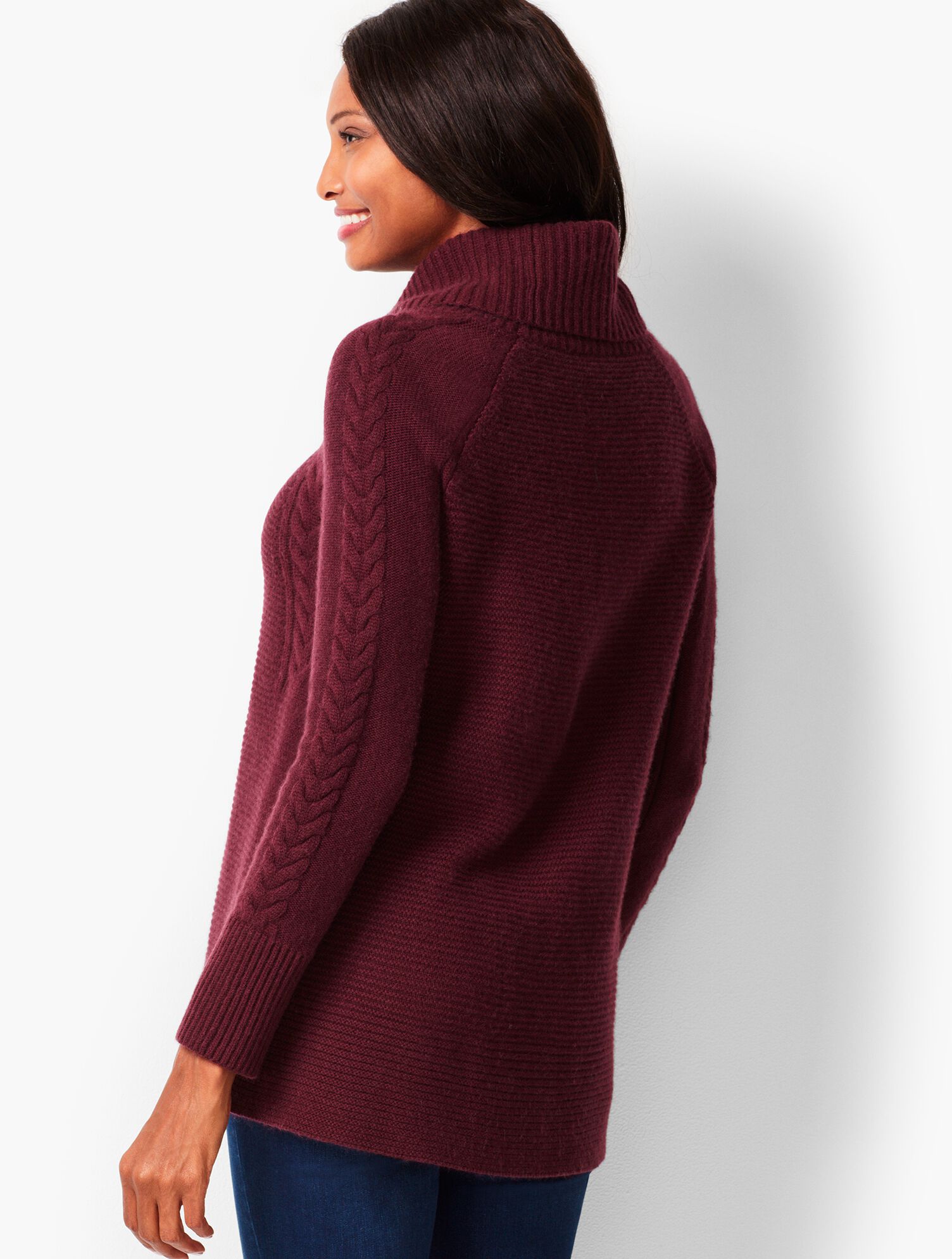 Cashmere Cable-Twist Cowlneck Sweater 