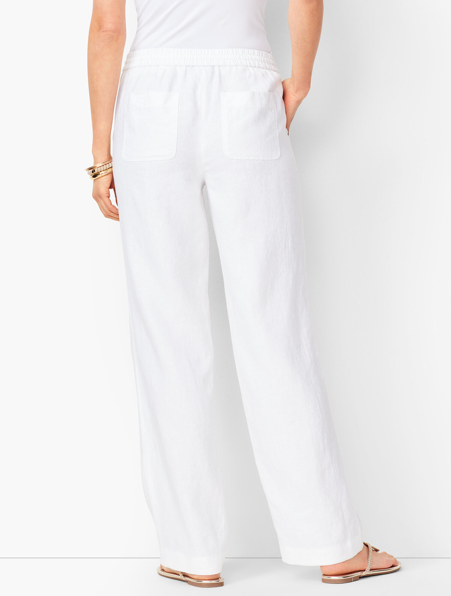 Washed Linen Wide-Leg Pants