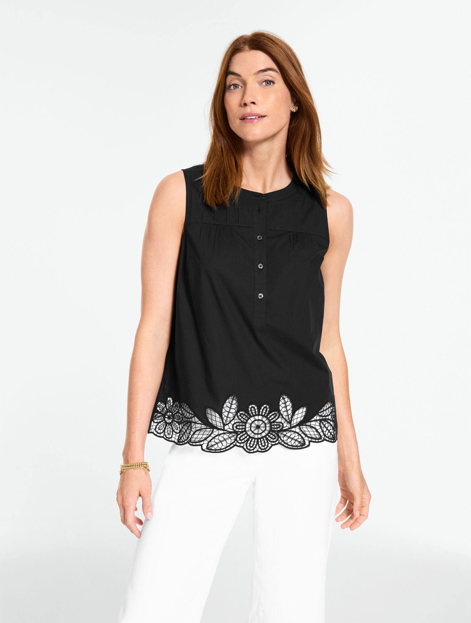 Sleeveless Poplin Top
