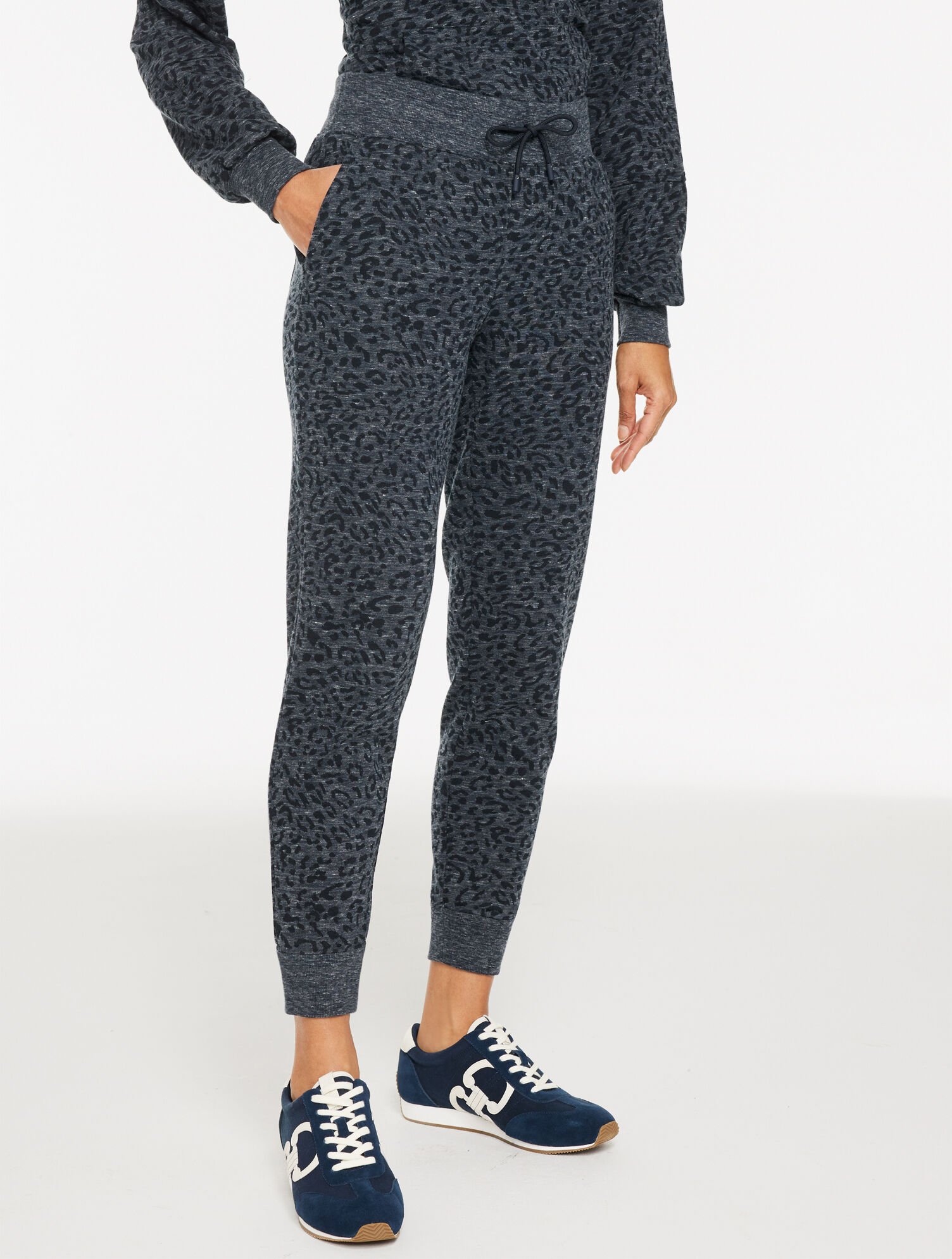 Cozy French Terry Joggers - Tonal Cheetah