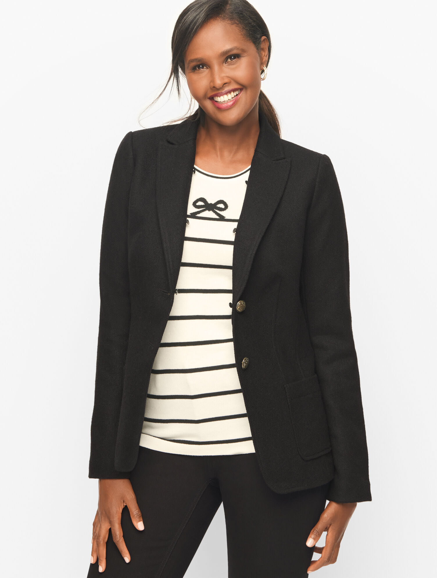 Classic Shetland Blazer - Faux Fur Trim