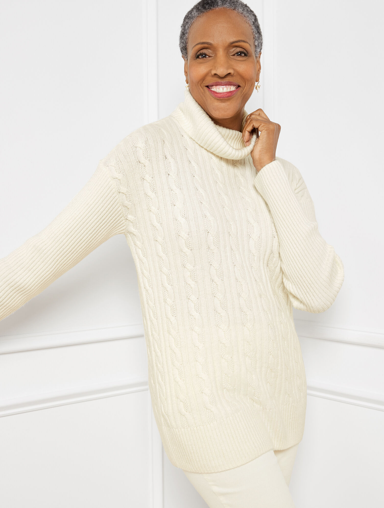 Cable Knit Turtleneck Sweater | Talbots