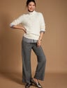 Luxe Italian Stretch Flannel Wide Leg Pants