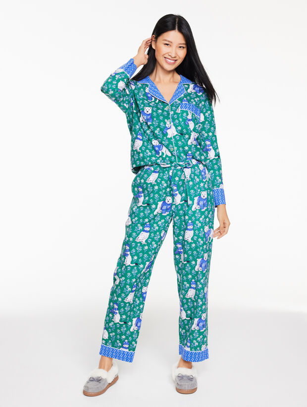 Printfresh Flannel Long Pajama Set - Bundled Up