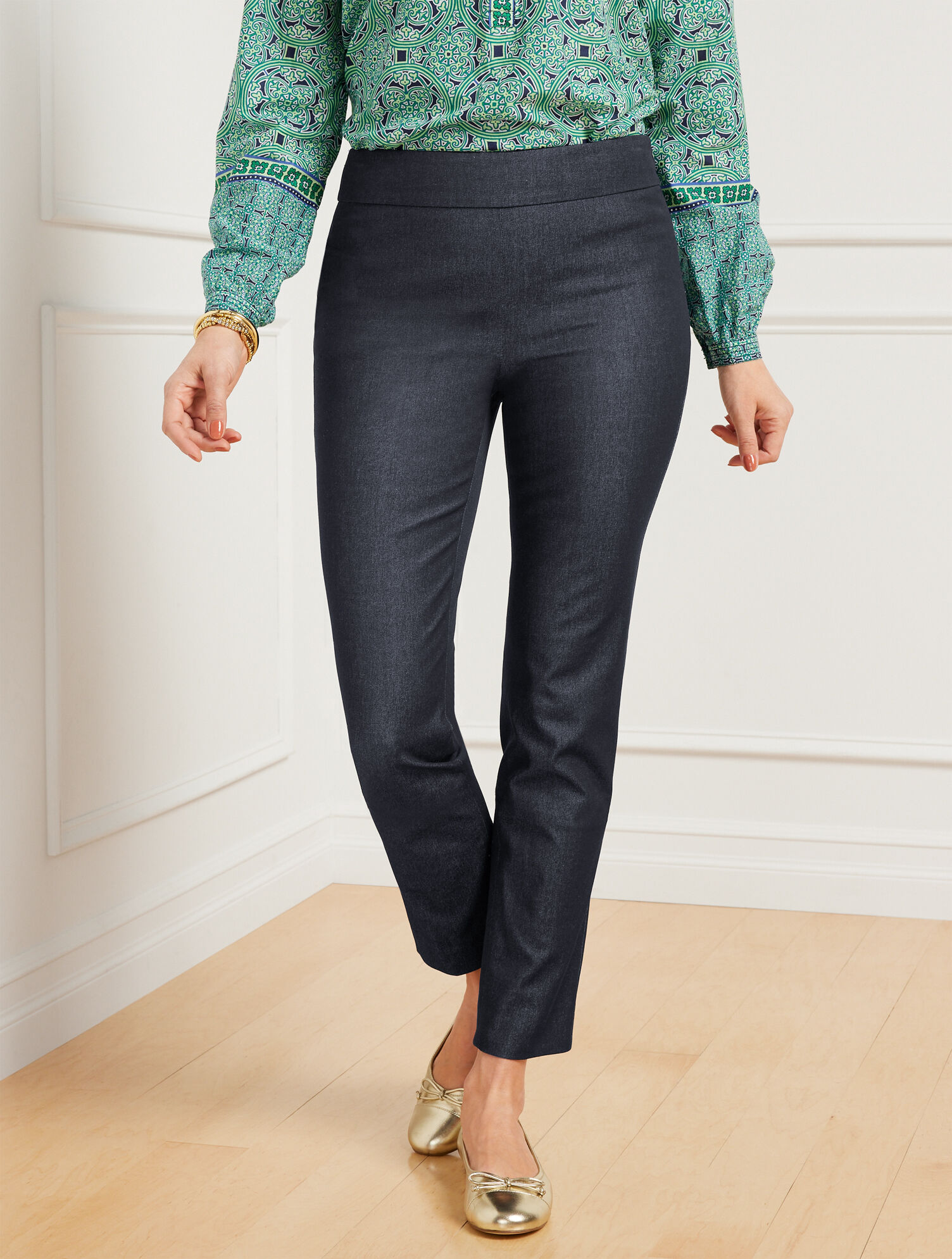 Talbots Chatham Ankle Pants Faux Denim Talbots