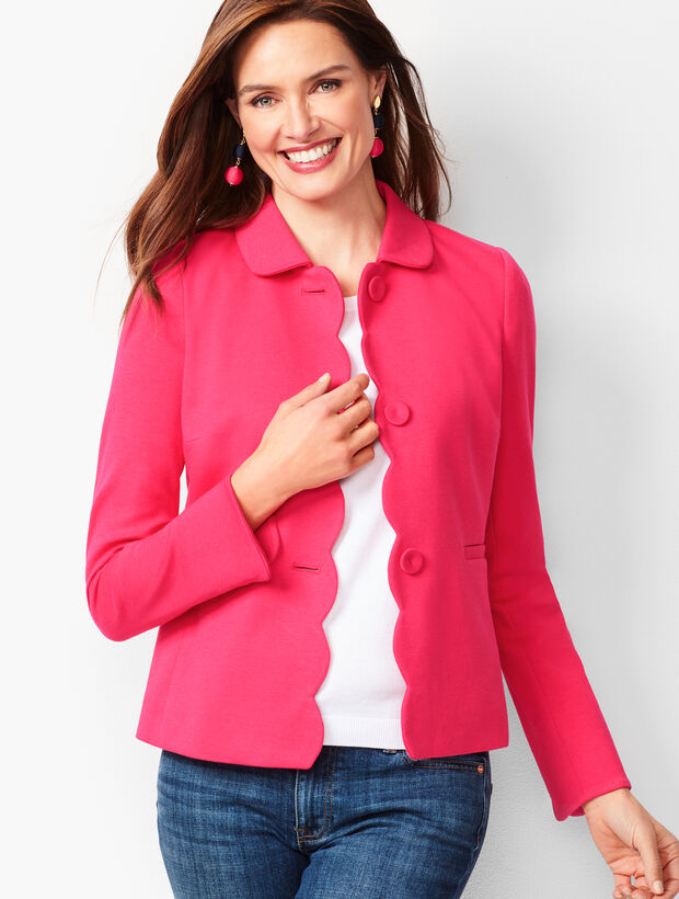 Ponte Scallop-Edge Jacket
