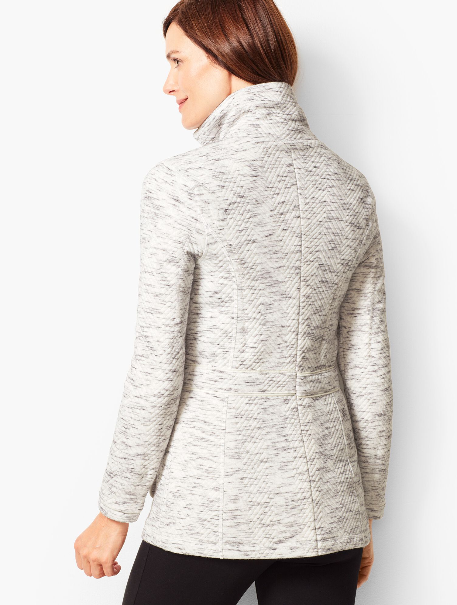 Fluffy Jacquard Quilted Coat