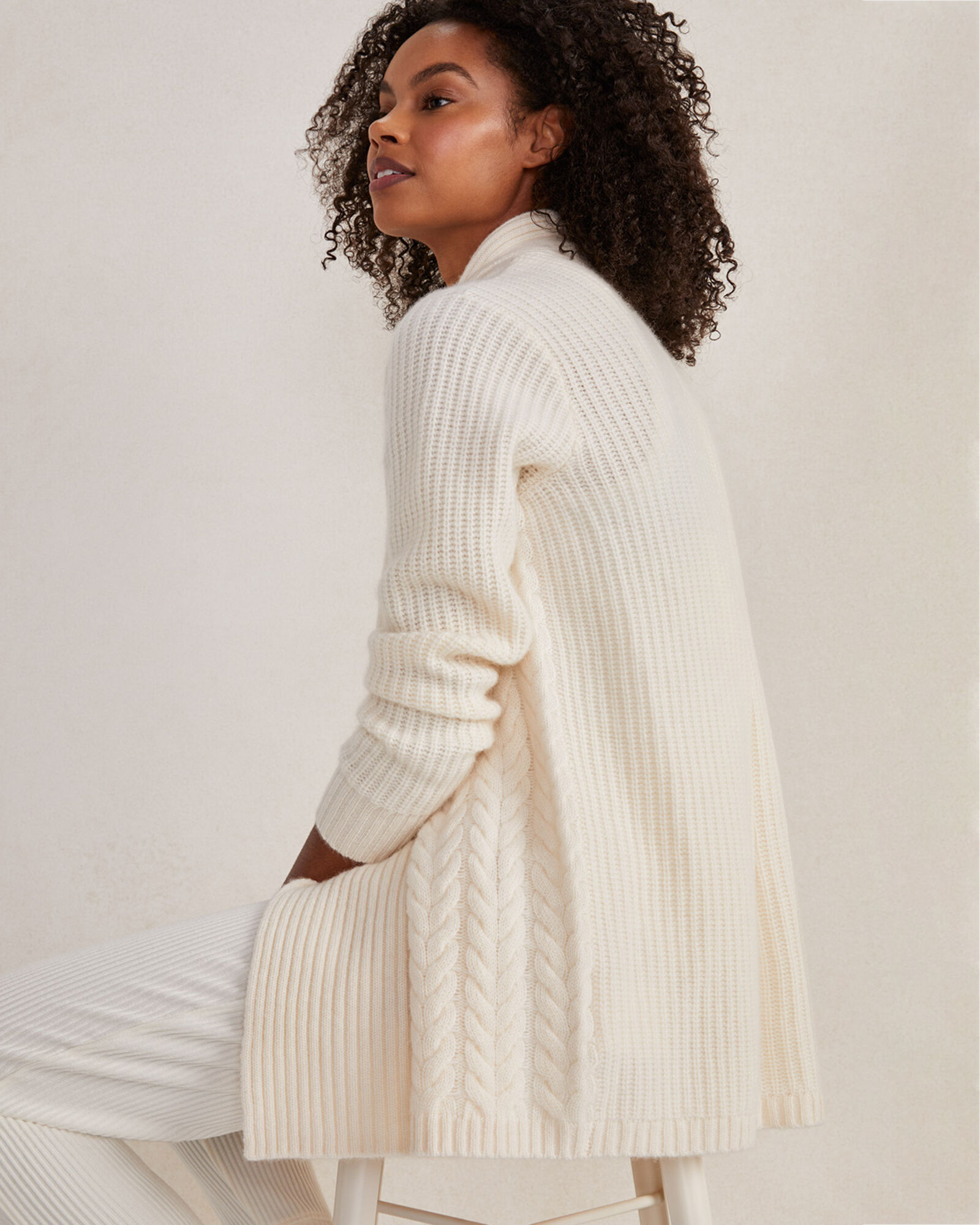Cashmere Textured Flyaway Cardigan