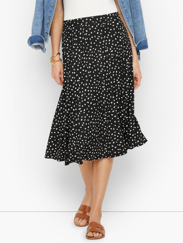 Jersey Midi Skirt - Square Brushes