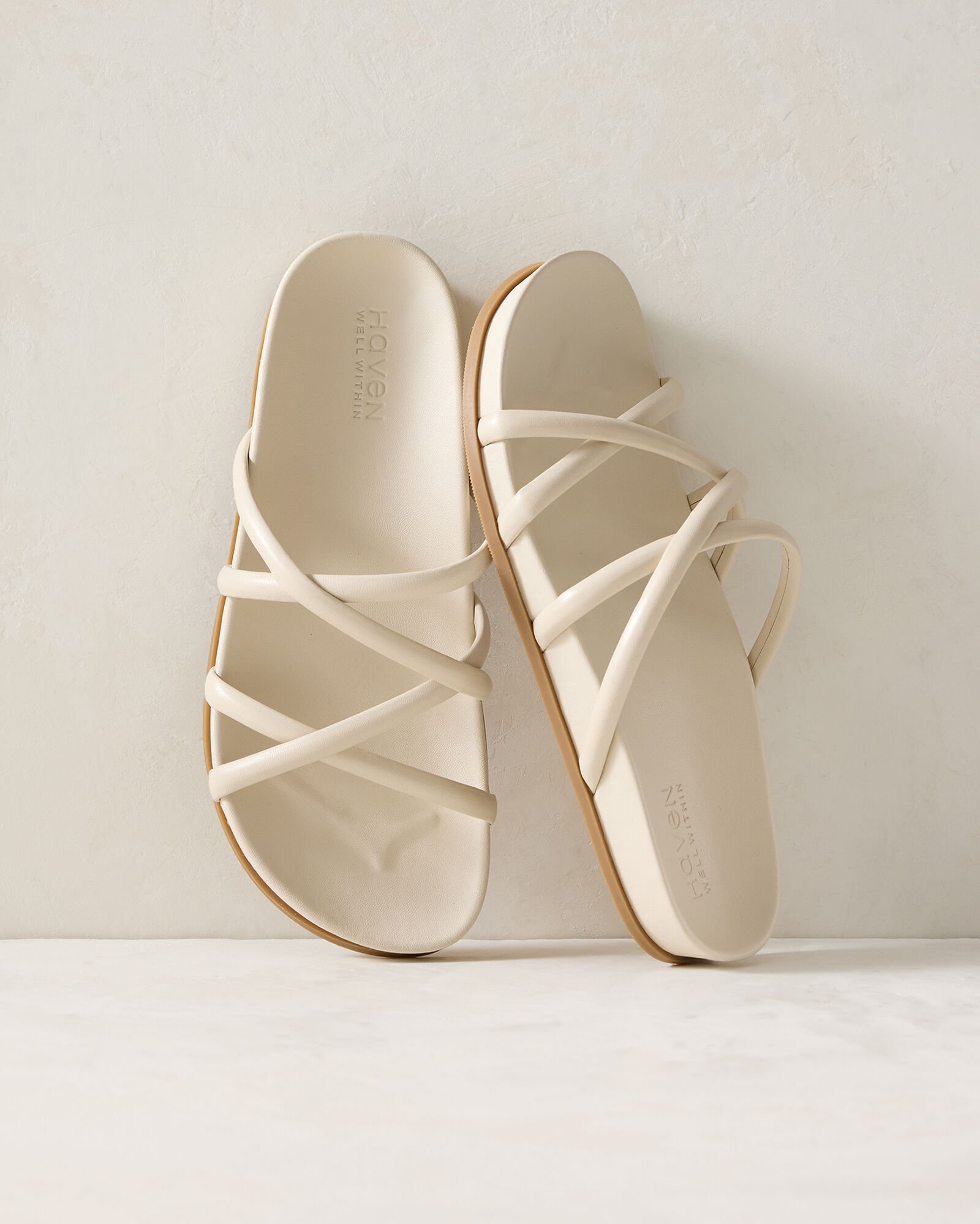 Leather Strappy Slides - image 1