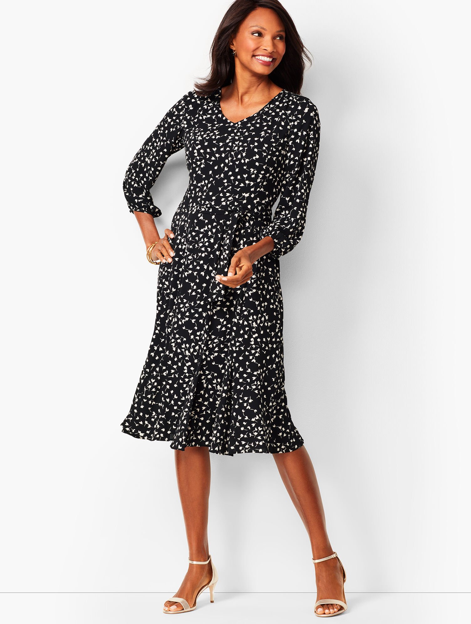 Floral Fit Flare Dress Talbots