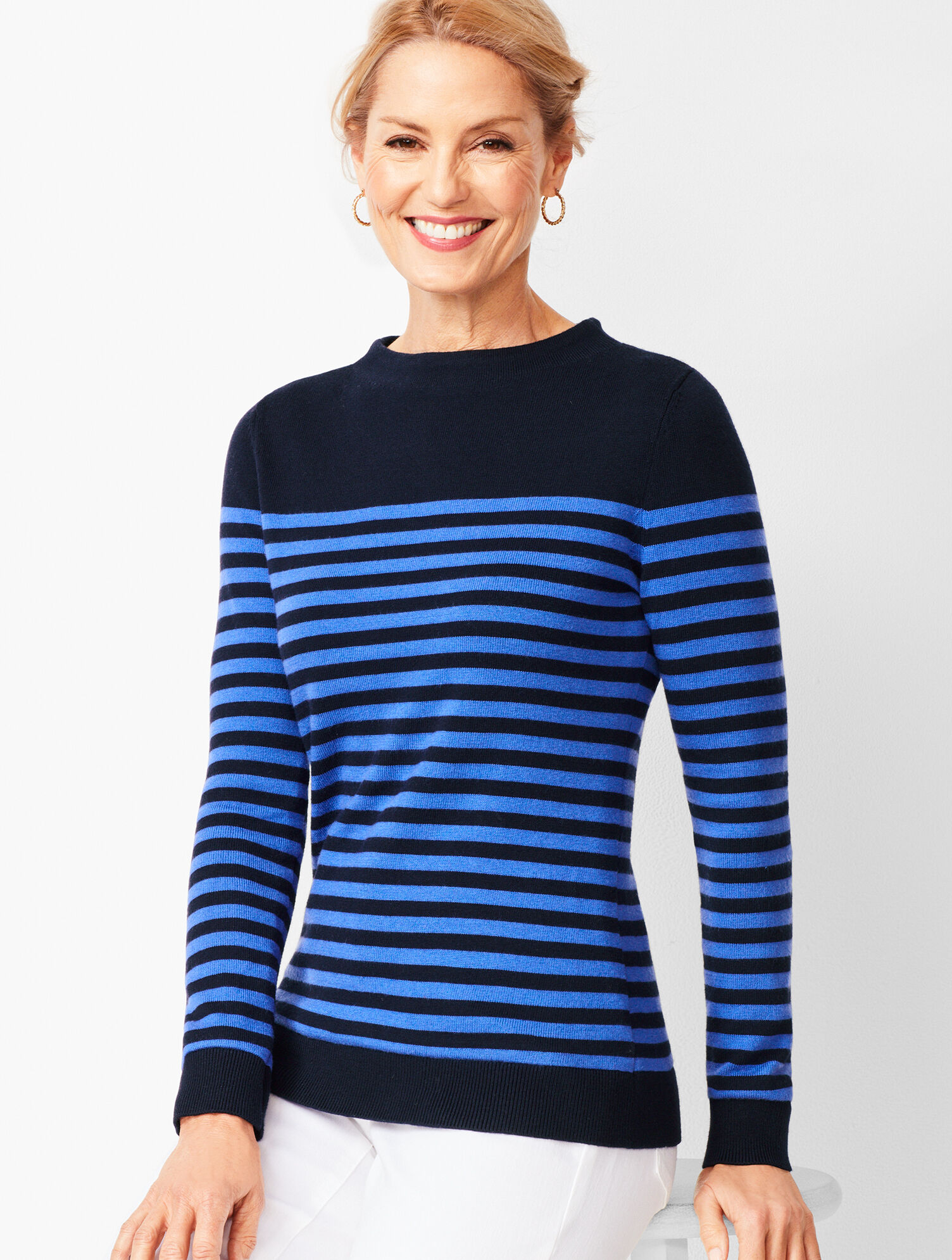 Stripe Mockneck Sweater