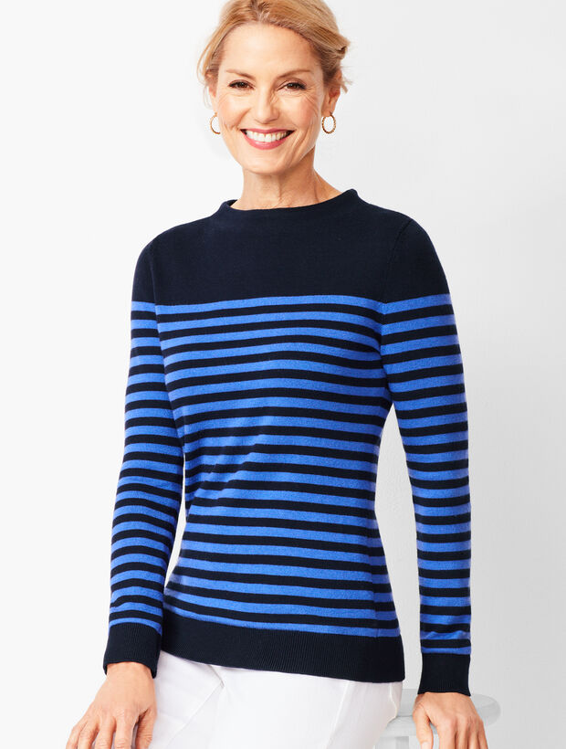 Stripe Mockneck Sweater